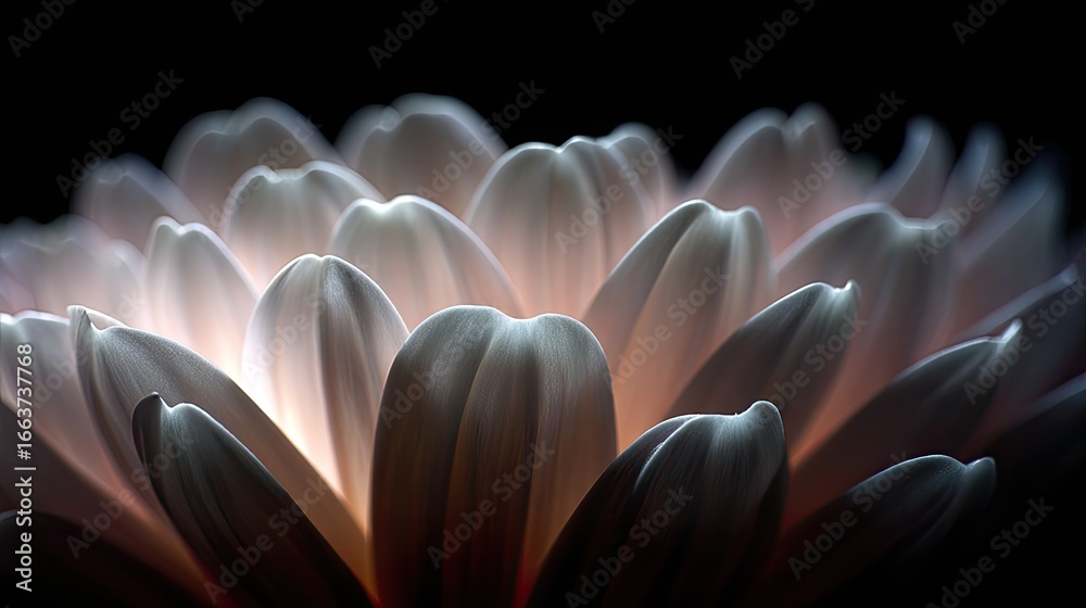 Obraz premium Close-up of flower petals illuminated from within.