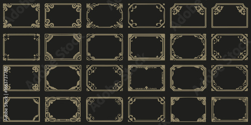 elegant antique style frame collection with floral and geometric gold borders for premium artwork and branding use