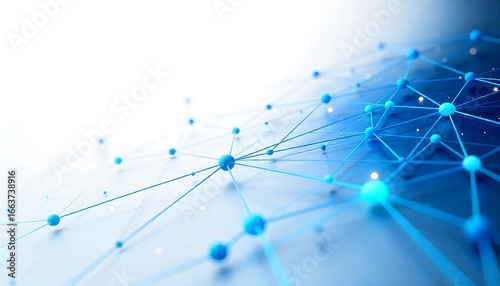 Blue Digital Network Connections on Abstract Tech Background