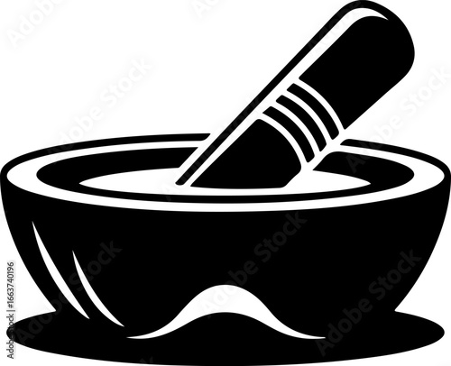 Stone metate and mano silhouette A traditional grinding tool in black and white vector