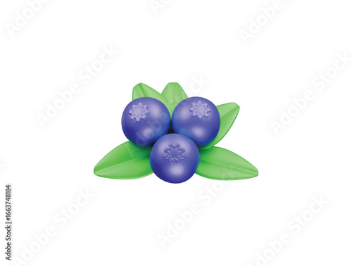 blueberry icon 3d illustration render