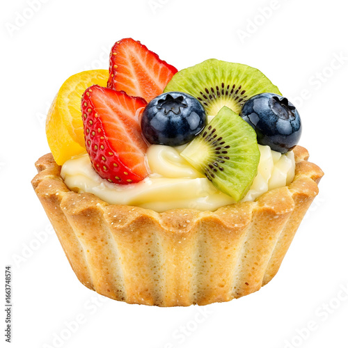 Mini fruit tartlet , isolated on transparent background, png