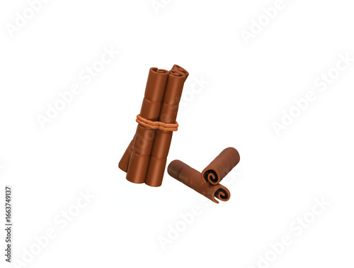 cinnamon stick bundle icon 3d illustration render