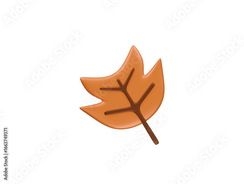 tulip poplar leaf icon 3d illustration render