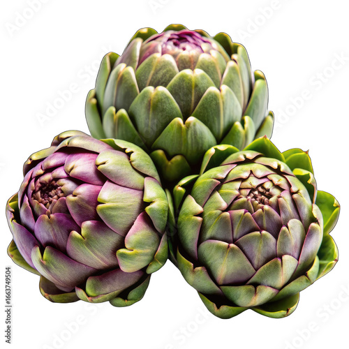 artichoke on green background