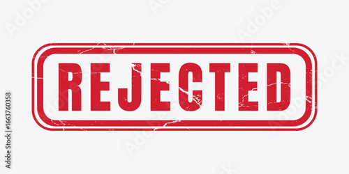 Red Rejected Stamp with Grunge Texture on White Background Isolated Vector