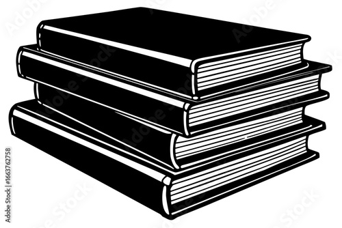 A pile of books isolated on a white background represents knowledge and education