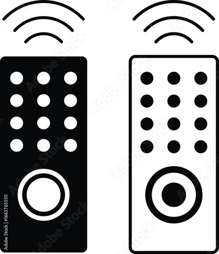 Remote Control Icons, tv remote holder vector icon, Television or Other Electronic Devices, remote icon silhouette vector illustration,