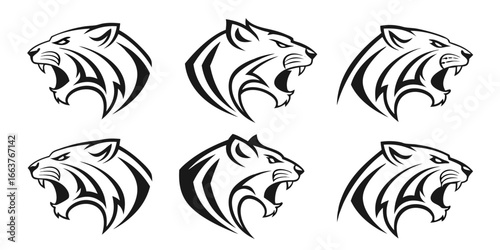 Fierce Tiger Head Tribal Tattoo Design