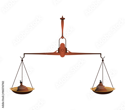 Golden Balance Scale Illustration for Justice and Law Concept