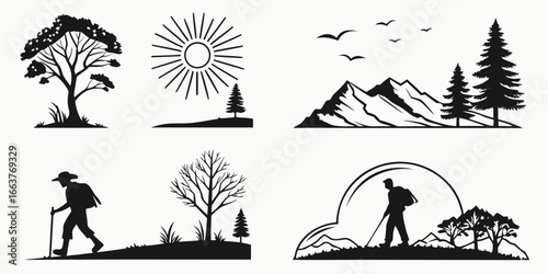 Silhouette Collection of Nature and Outdoor Activities