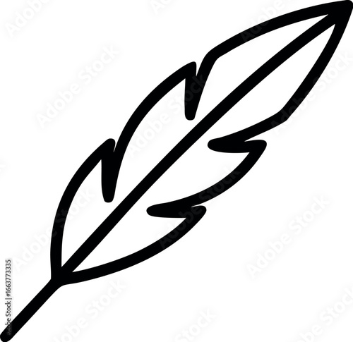 feather vector line art icon