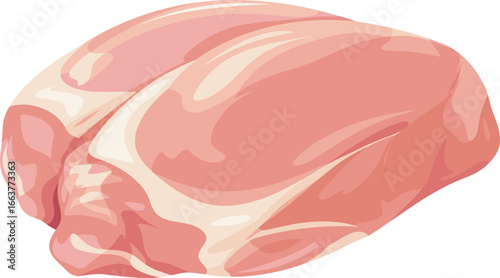 Raw fresh chicken breast meat, uncooked poultry piece, pink meat cut, healthy protein source, cooking ingredient, natural chicken fillet, fresh raw meat, food illustration
