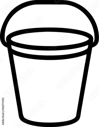 Bucket icon symbol vector image. Illustration of the bucket cleaning equipment washing outline design