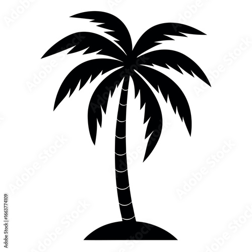 Black palm tree silhouette vector