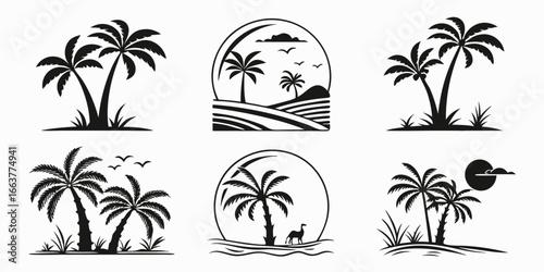 Tropical Palm Tree Silhouettes Collection