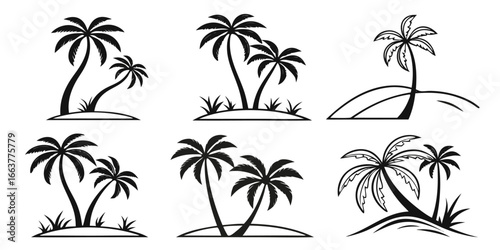Tropical Palm Trees Silhouette Collection