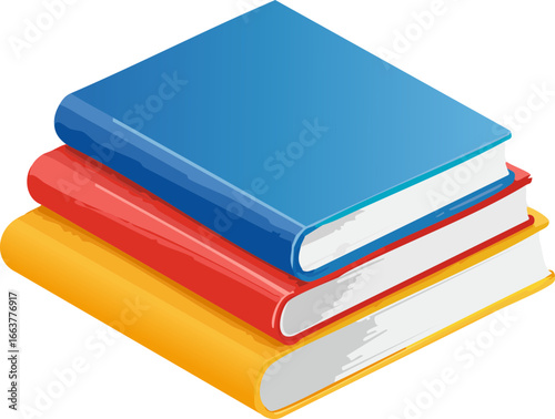 stack of colorful books