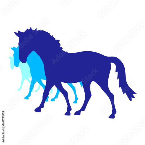 3 horses silhouette team riders riding friends cut