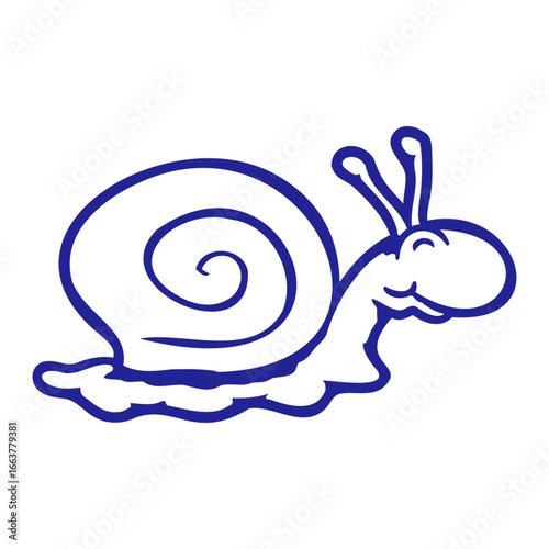 Snail shell Slug smiles cute happy cartoon comic