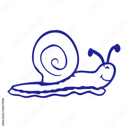 Snail shell Slug smiles cute happy cartoon comic