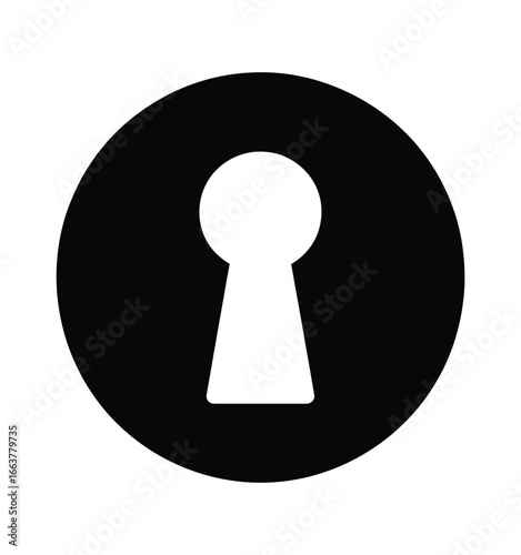 Unlock your potential with this bold keyhole symbol, a sleek and modern icon representing security, access, and opportunity for your next project