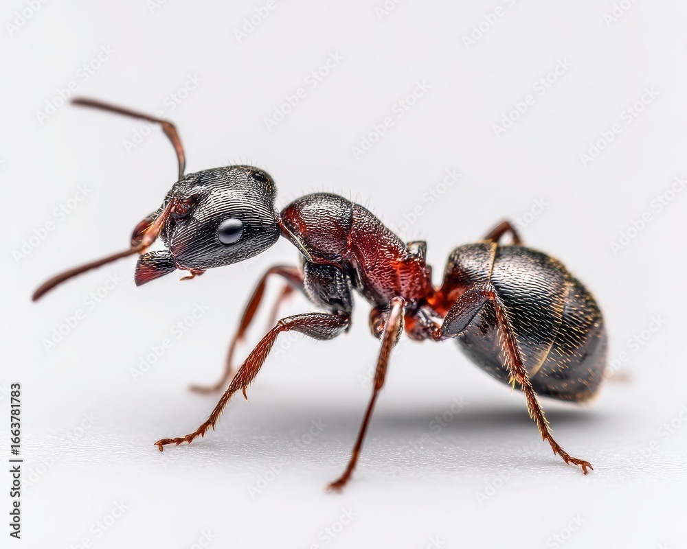 Closeup of Isolated Ant with Prominent Antennae Against a Black Background Closeup of Isolated Ant with Prominent Antennae Against a Black Background