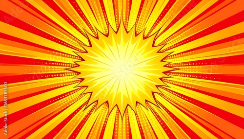 Dynamic comic book explosion background with vibrant yellow and red bursts