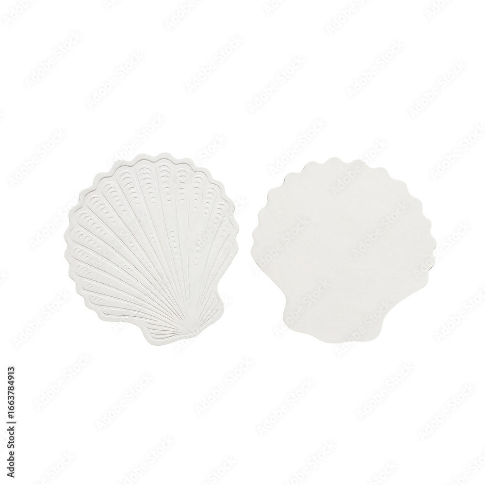 Embossed seashell paper cutout front back Embossed seashell paper cutout front back