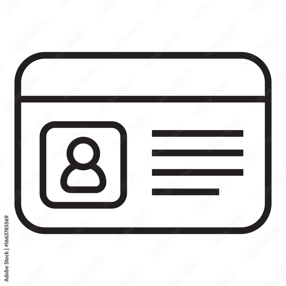 Fototapeta premium ID card line icon