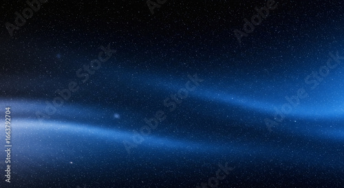 Blue light leaks and gradient over an abstract grainy background. Grainy colorful warm blue light leaks on a black background with a dust texture. Blue wavy abstract background for presentation	