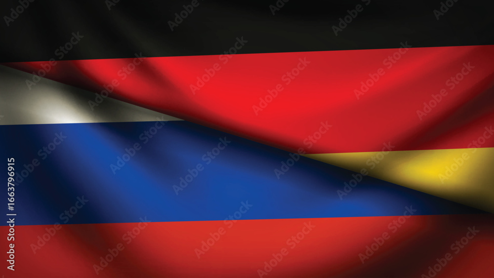 Naklejka premium russia and germany flag fusion design