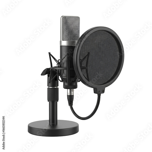 Microphone on stand transparent background PNG