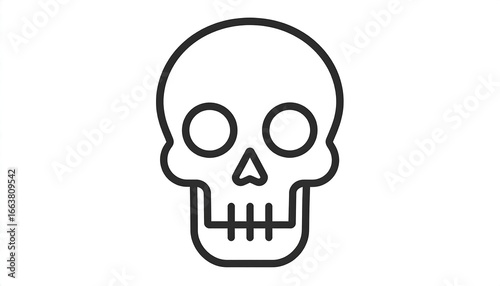 Simple, outlined illustration of a skull against a plain background.