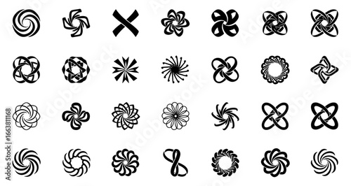 Vector art of collection of abstract geometric shapes and symbols