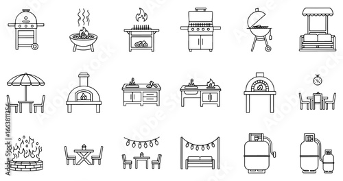 Vector art of hotel amenities and services icons
