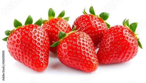 Wallpaper Mural Fresh, vibrant strawberries on white background Torontodigital.ca