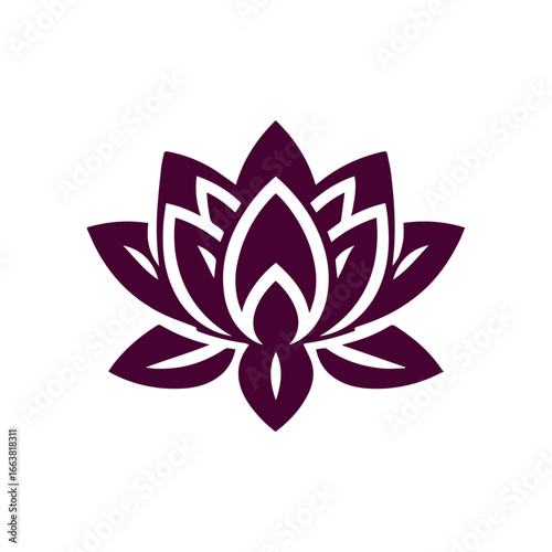 Sacred Lotus Flower Graphic Illustration for Yoga and Wellness
