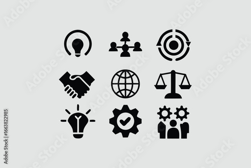 Core Values Icon Set vector 