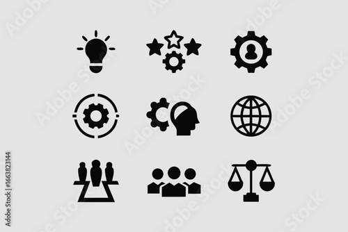 Core Values Icon Set vector 