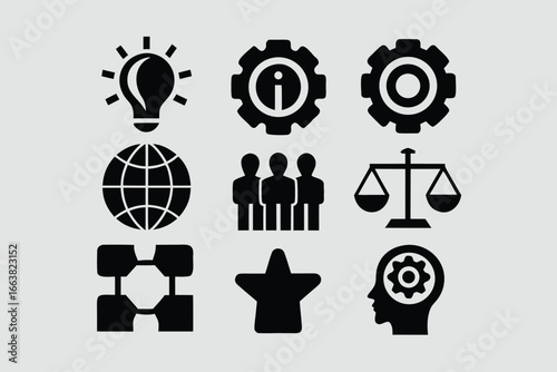 Core Values Icon Set vector 