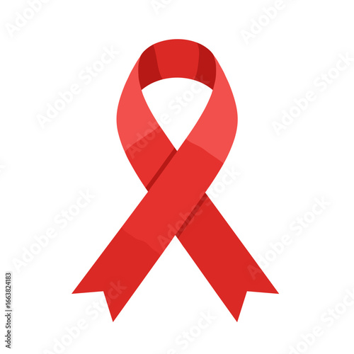 Red awareness ribbon symbolizing World Stroke Day concept  