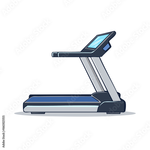 Illustration of a Modern Treadmill for Cardio Exercise and Healthy Lifestyle
