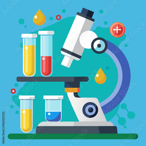 vector illustration of a microscope