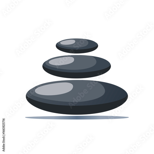Zen stones stacking for peace balance and tranquility in relaxation vector art