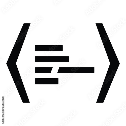 Modern code bracket icon representing programming data and information technology concepts silhouette