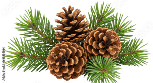 Photos Isolated Pine Cones with Pine Branches