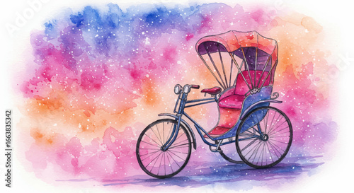 Woman on a Bicycle with a Baby Carrier