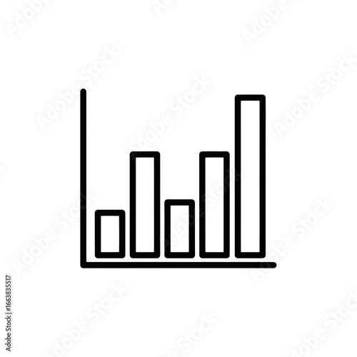 Pharmaceutical Research Bar Graph Icon in Minimalistic Style  