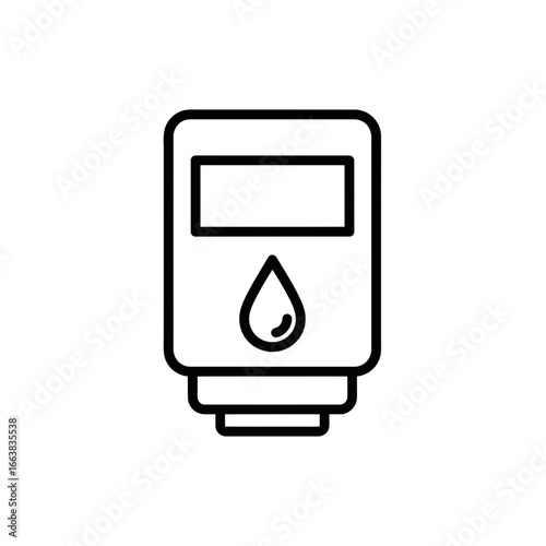 Internet of Things (IoT) Water Meter Icon in Minimalist Style  